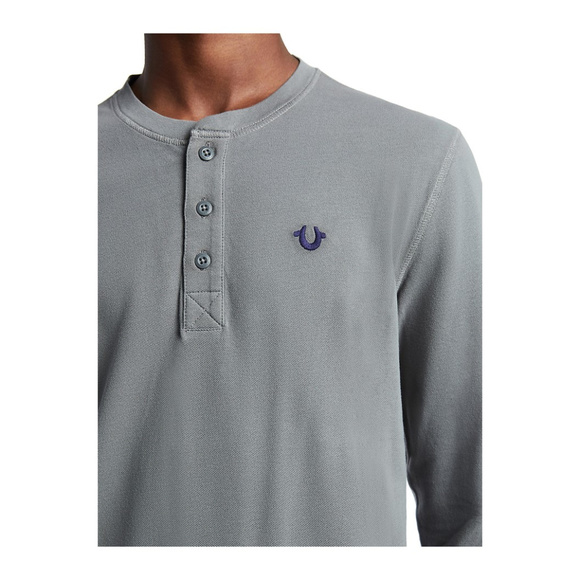 True Religion Men's Long Sleeve Henley Shirt - Picture 5 of 5